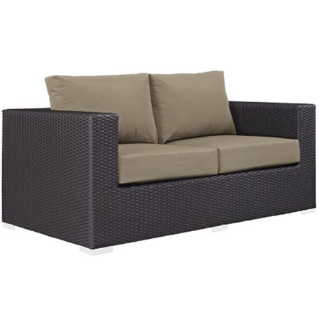 EAST END IMPORTS Convene Outdoor Patio Loveseat- Espresso Mocha EEI-1907-EXP-MOC